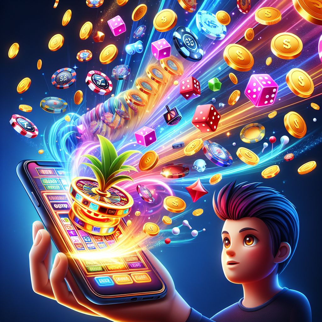 CV22 mobile app interface with a cartoon character holding a smartphone