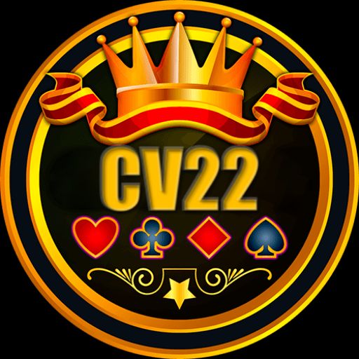 CV22 cartoon character celebrating a jackpot win with casino chips